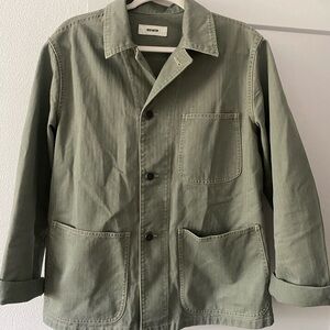 Men's Green Jacket - Buck Mason HERRINGBONE TWILL P-41 CHORE JACKET
